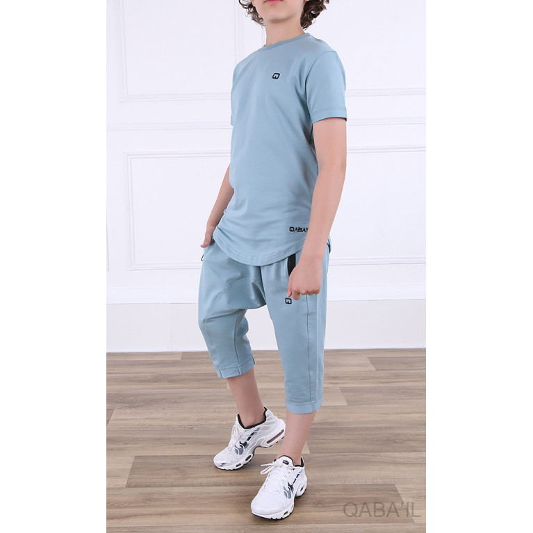 Ensemble Nautik Kid - Bleu Clair- Sarouel + T-Shirt de 3 à 16 ans - Qaba'il