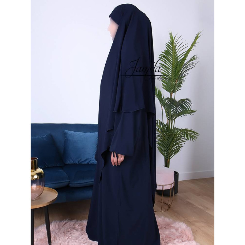 Khimar - Bleu Nuit - Microfibre Royal - Jamila