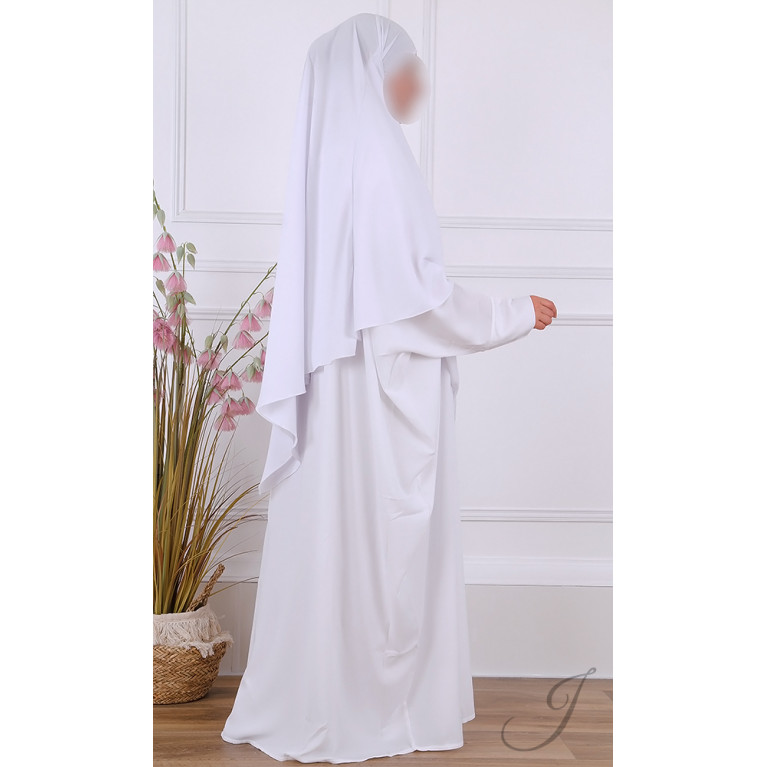 Khimar - Blanc - Microfibre Léger - Jamila