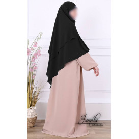 Khimar Noir Jamila : léger, doux et double voile