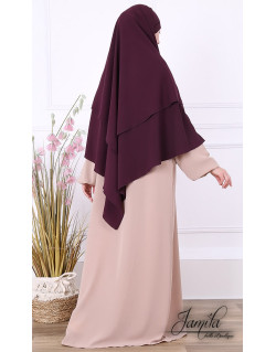 Khimar Fushia Foncé Jamila : Royal léger, doux et double voile