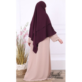 Khimar Noir Jamila : Royal léger, doux et double voile