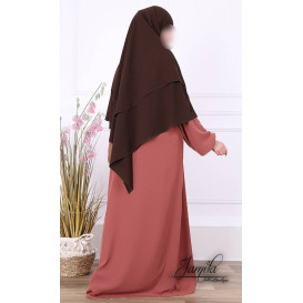 Khimar Anthracite Jamila : Royal léger, doux et double voile