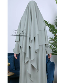 Khimar Vert Sapin Jamila : Royal léger, doux et double voile