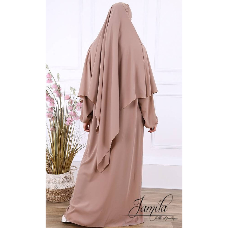 Khimar - Taupe Rosé - Microfibre Royal - Jamila - 2314K1R