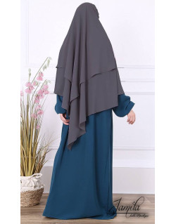 Khimar Anthracite : Microfibre Royal, doux et double voile - 2637K2R