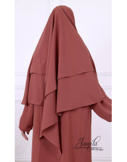 Khimar Terracotta Jamila : léger, doux et double voile 2660K2M