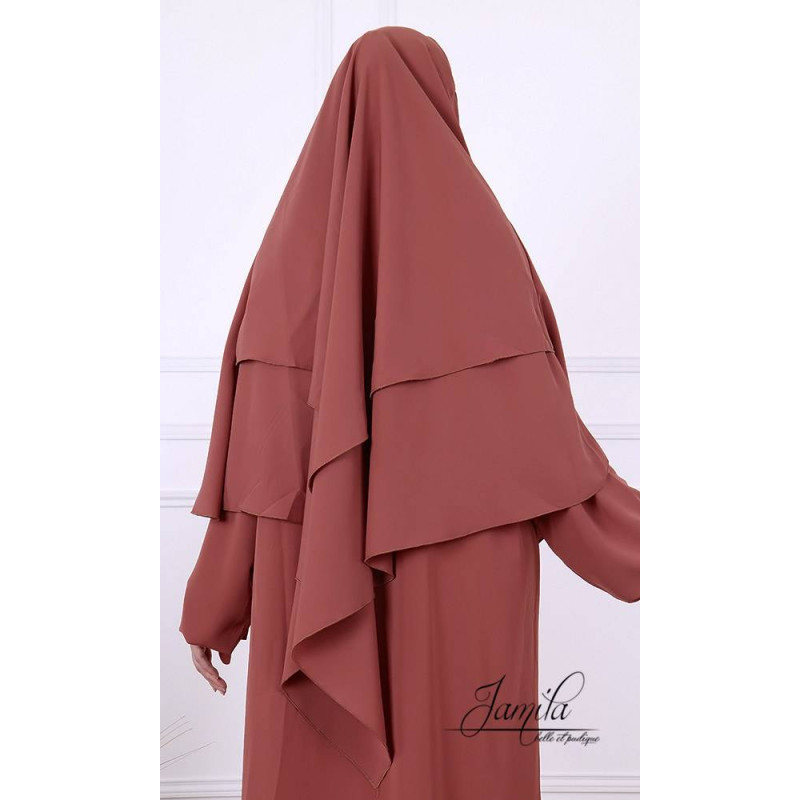 Khimar Terracotta Jamila : léger, doux et double voile 2660K2M