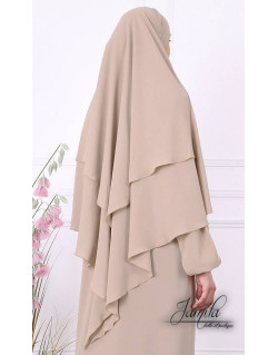 Khimar Beige Jamila : léger, doux et double voile - 18K2M