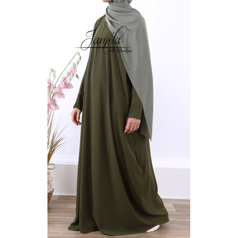 Abaya Papillon - Vert kaki - Royal - Jamila - 2661APRY