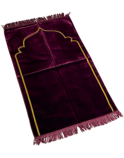 Tapis de Prière Prune, Mirhab Uni - Confort Spirituel - Dimensions 69x119 cm