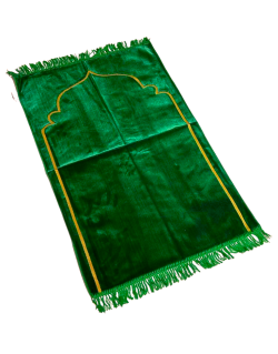 Tapis de Prière Vert, Mirhab Uni - Confort Spirituel - Dimensions 69x119 cm