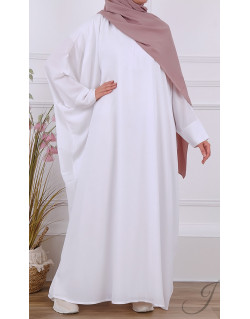 Abaya Papillon - Blanc - Microfibre Léger - Jamila - BAPM
