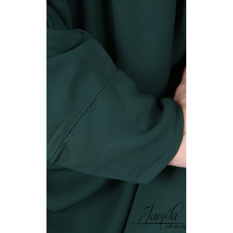 Abaya Papillon - Vert Sapin - Microfibre Léger - Jamila