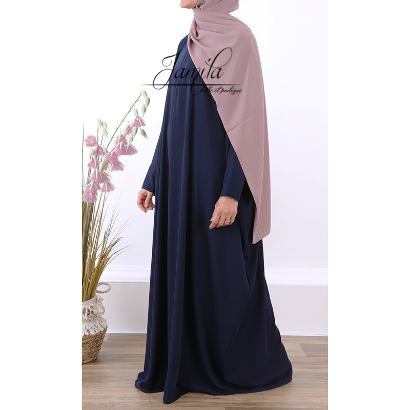 Abaya Papillon - Bleu Nuit - Royal - Jamila 