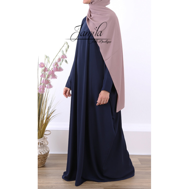 Abaya Papillon - Bleu Nuit - Royal - Jamila 