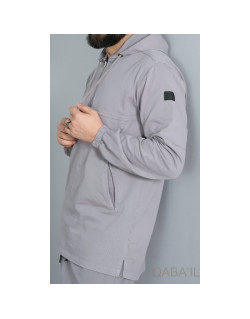 Sweat Capuche en Coton Stretch - Gris Clair - Qaba'il : Haut Kameron