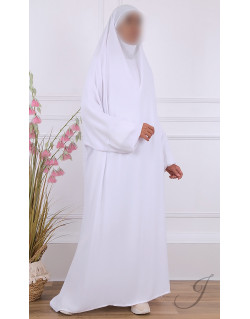 JIlbab 1 Pièce - Blanc - Microfibre Léger - Jamila
