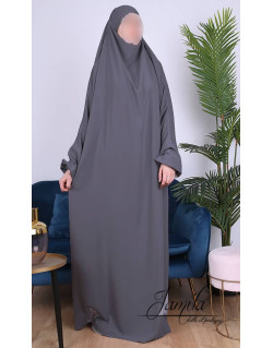 JIlbab 1 Pièce - Gris Anthracite - Microfibre Léger - Jamila
