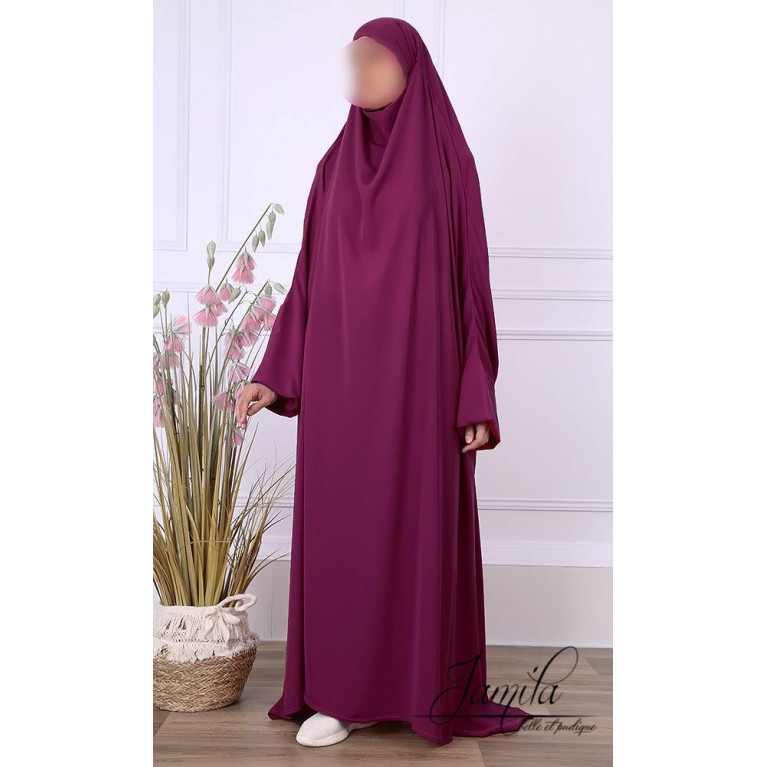 JIlbab 1 Pièce - Gris Anthracite - Microfibre Léger - Jamila