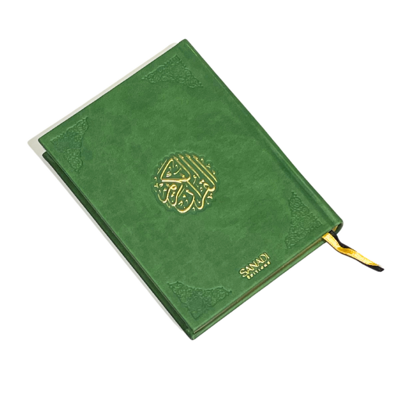 Le Saint Coran Arabe de Luxe avec QR Code - Vert - Petit Format- 12,50 X 16,50 cm - Editions Sanadi