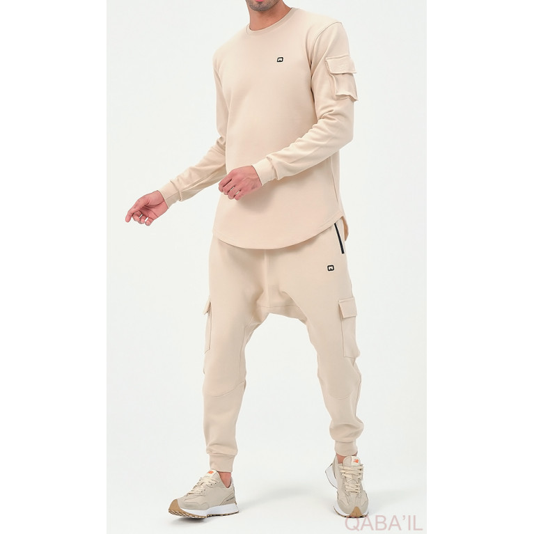 Ensemble Sarouel et Sweat Beige, Survêtement Qaba'il : Sniper NEO New