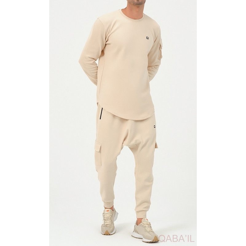 Ensemble Sarouel et Sweat Beige, Survêtement Qaba'il : Sniper NEO New