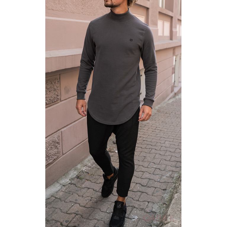 Pull Col Montant Qaba'il : Anthracite