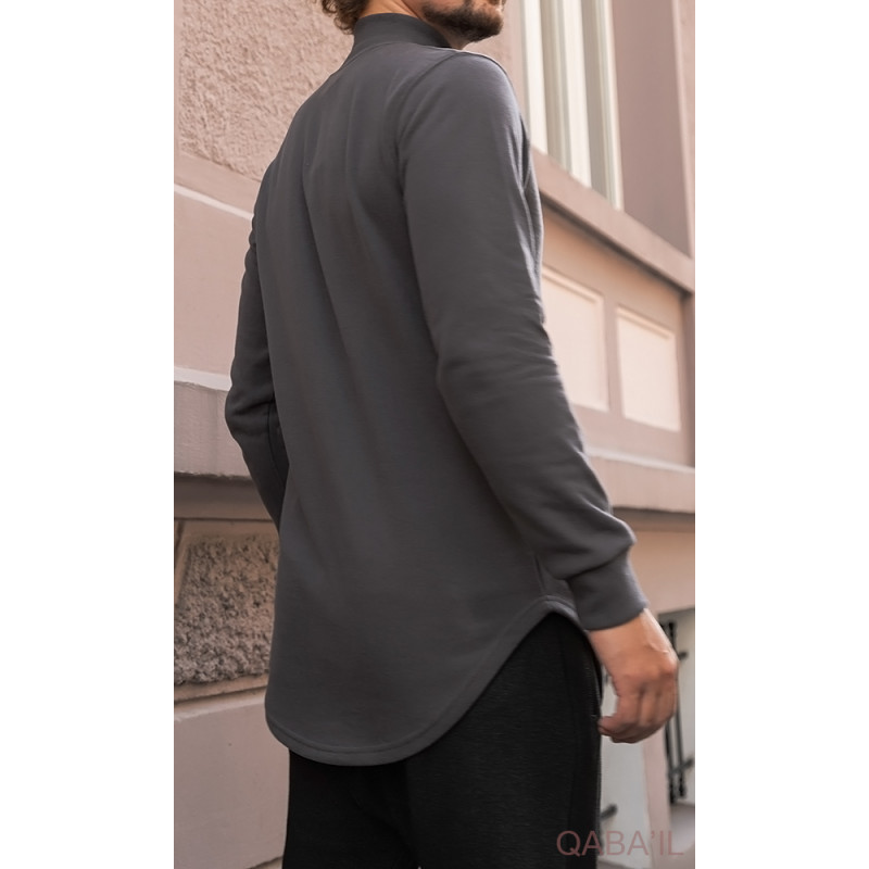 Pull Col Montant Qaba'il : Anthracite