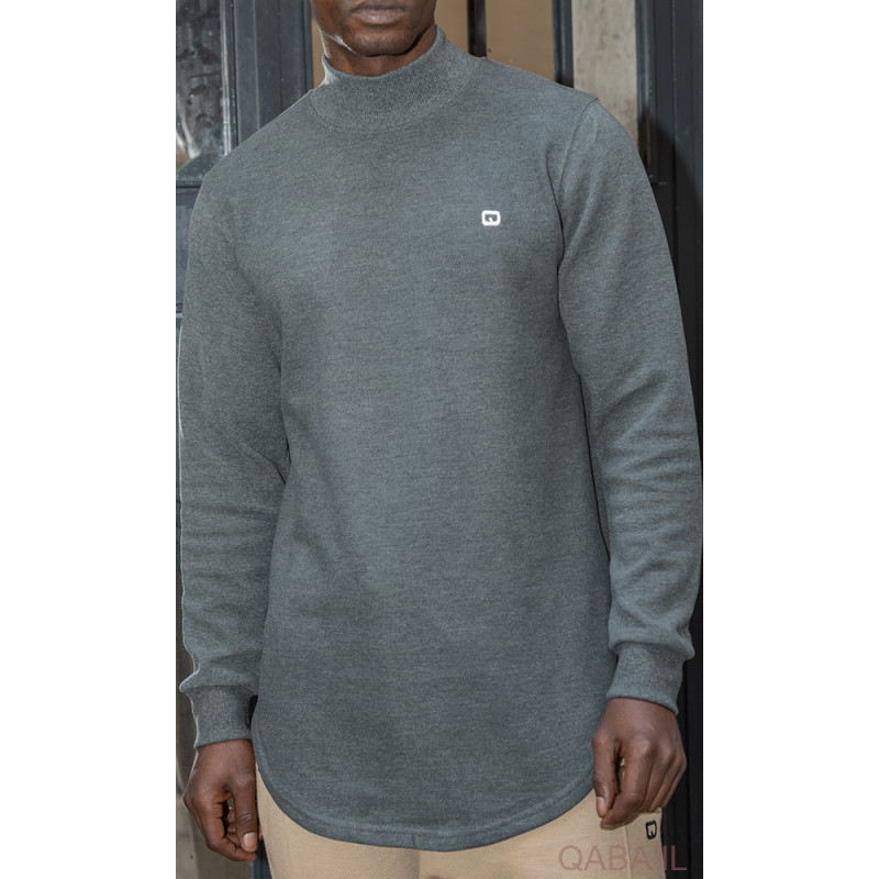 Pull Col Montant Qaba'il : Vert Bouteille