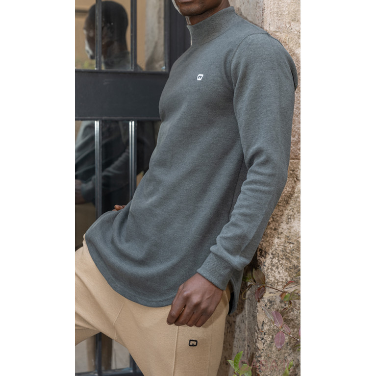 Pull Col Montant Qaba'il : Vert Bouteille