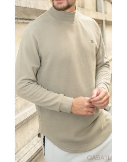 Pull Col Montant Qaba'il : Kaki Clair