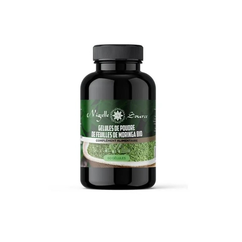 60 Gélules à la Poudre de Moringa BIO - Nigelle Source - 32,70 gr