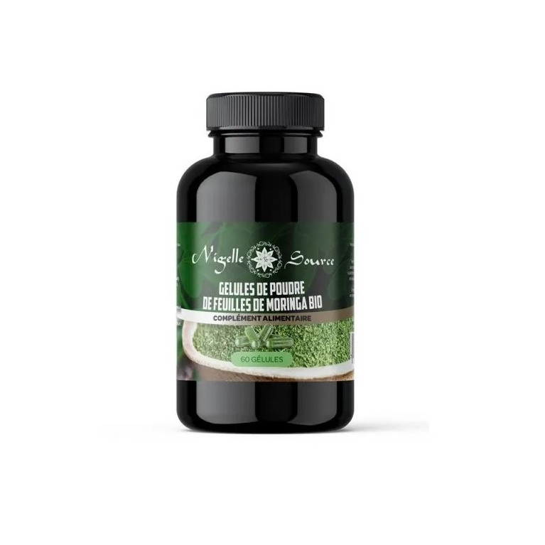 60 Gélules à la Poudre de Moringa BIO - Nigelle Source - 32,70 gr