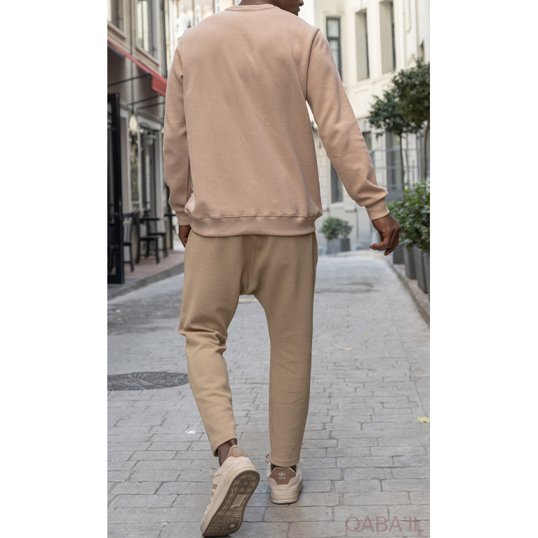 Pull Col Rond Beige Qaba'il : W24