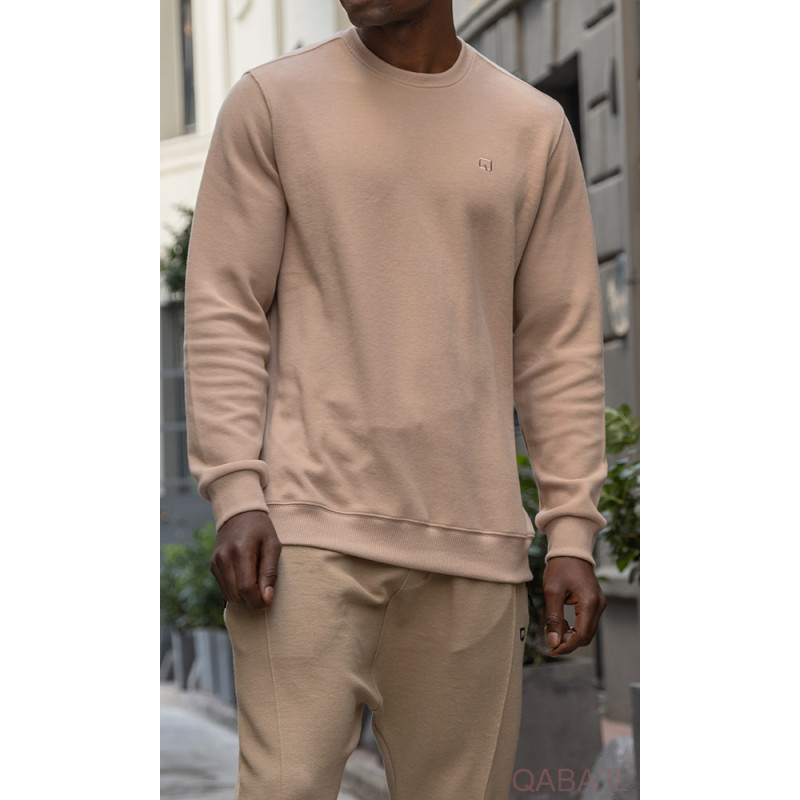 Pull Col Rond Beige Qaba'il : W24