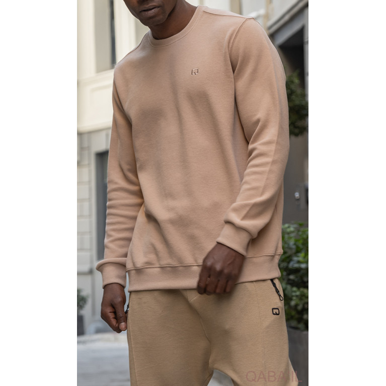 Pull Col Rond Beige Qaba'il : W24