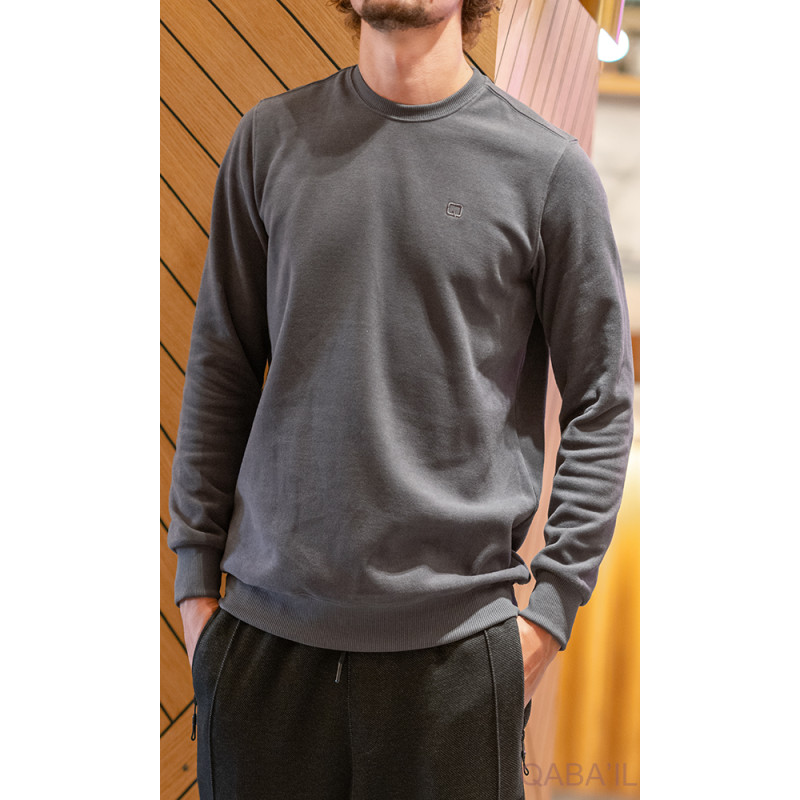 Pull Col Rond Anthracite Qaba'il : W24