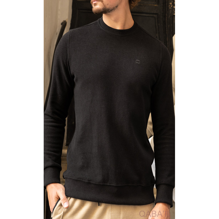 Pull Col Rond Noir Qaba'il : W24