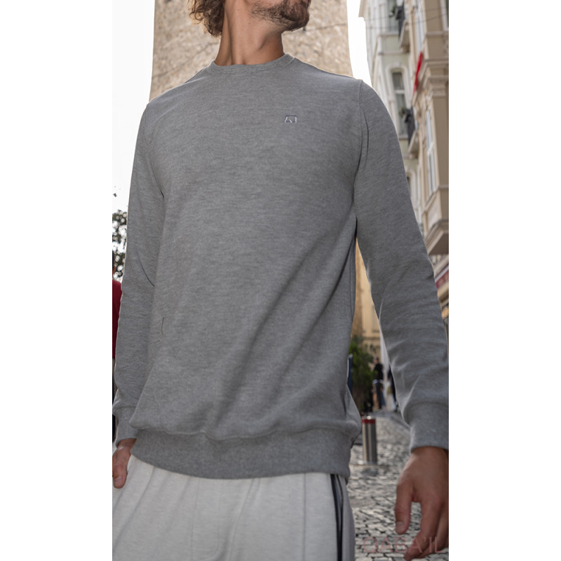 Pull Col Rond Gris Qaba'il : W24