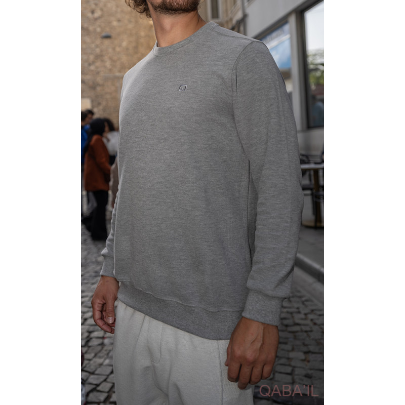 Pull Col Rond Gris Qaba'il : W24