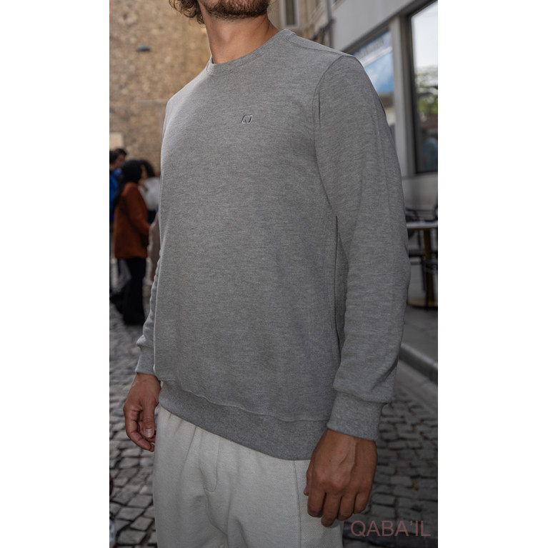 Pull Col Rond Gris Qaba'il : W24