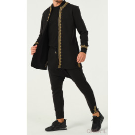 Veste Etniz avec Sarouel Noir, Ensemble Menara Qaba'il 