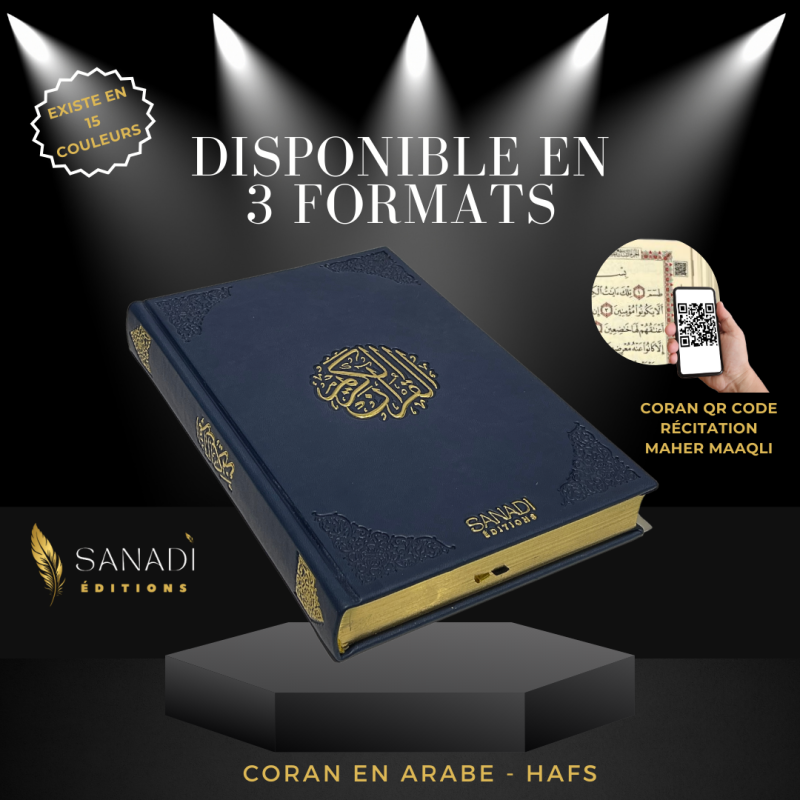 Le Coran français/arabe Grand format Bleu doré