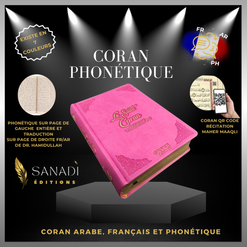 Coran Bilingue de Luxe Fr/Ar avec QR Code - Éditions Sanadi - Mauve en 3 Tailles