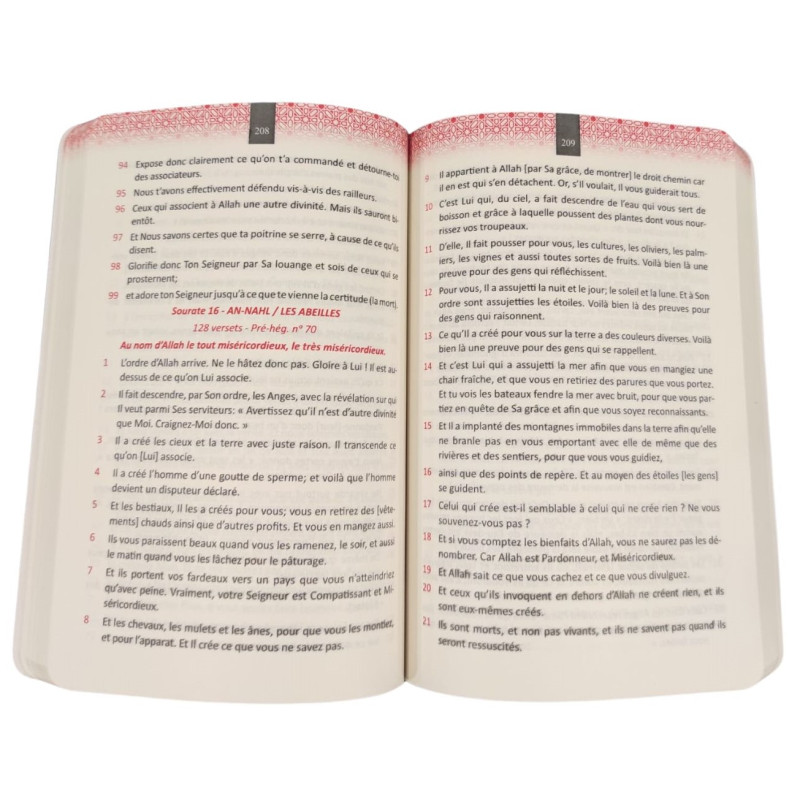 Coran Traduction Uniquement en Français - Rose Pâle - Tailles : 13,50 x 20 cm - Éditions Sanadi 