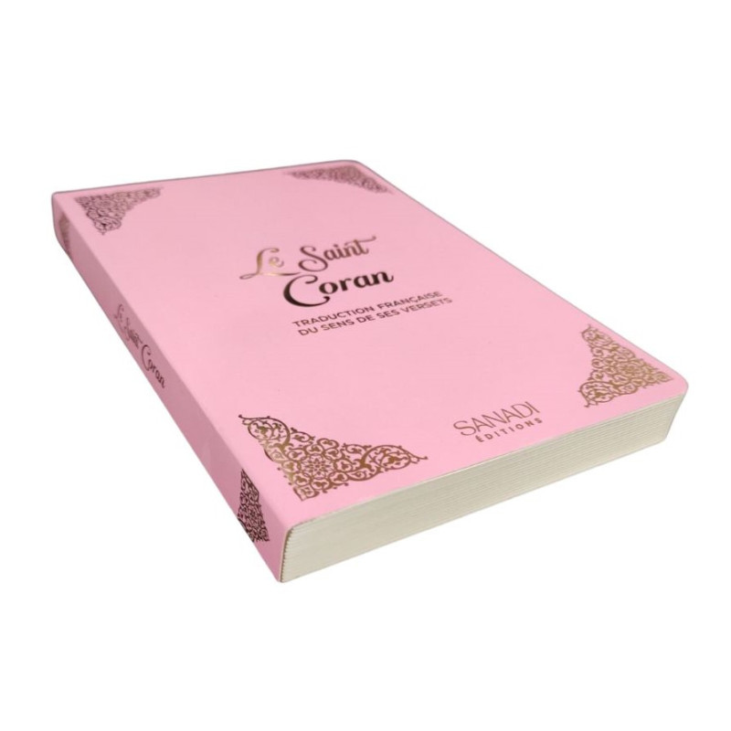 Coran Traduction Uniquement en Français - Rose Pâle - Tailles : 13,50 x 20 cm - Éditions Sanadi 