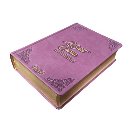 Coran de Luxe Fr/Ar et Phonétique avec QR Code - Mauve - Tailles : 13,50 x 20 cm - Éditions Sanadi 