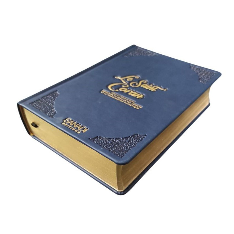 Coran de Luxe Fr/Ar et Phonétique avec QR Code - Bleu Nuit - Tailles : 13,50 x 20 cm - Éditions Sanadi 
