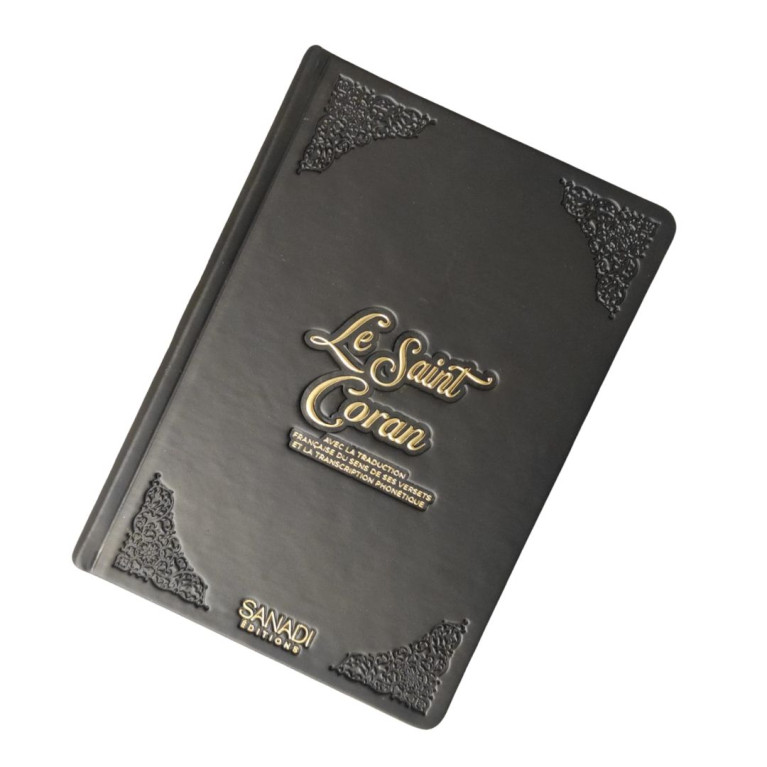 Coran de Luxe Fr/Ar et Phonétique avec QR Code - Noir - Tailles : 13,50 x 20 cm - Éditions Sanadi 
